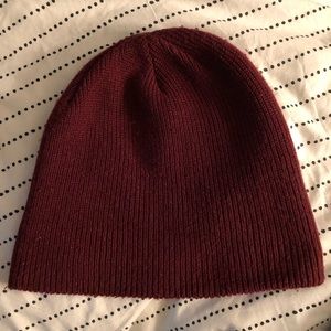 Burgundy knit beanie